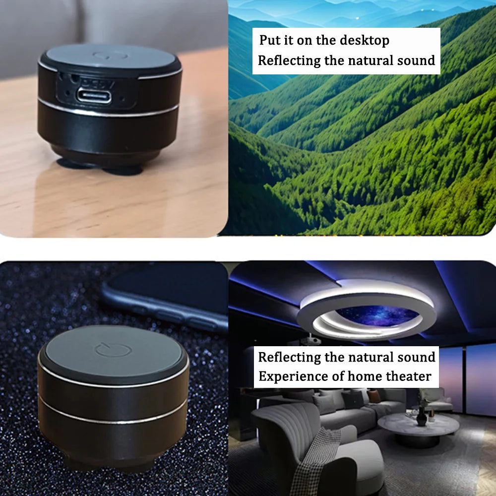 مكبر صوت لاسلكي بتقنية البلوتوث رقمي مزدوج TWS صوت ستيريو اهتزازي مكبر صوت صغير يعمل بتقنية التوصيل العظمي مع راديو FM شحن مباشر