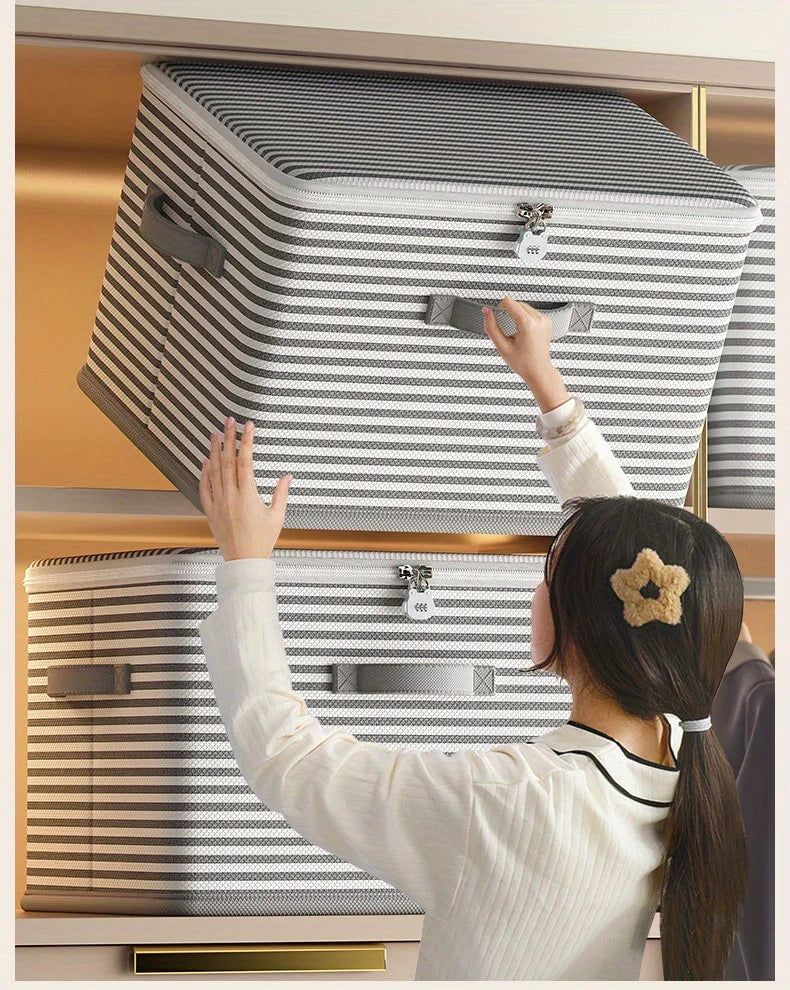 Clothes storage box, home fabric, large capacity, oversized wardrobe, clothes, blankets, layered sorting box, storage artifact