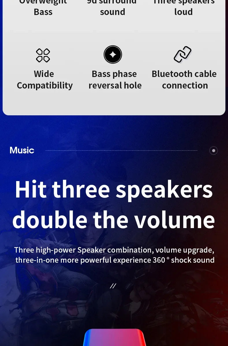 Bluetooth Speaker Home Theater Sound Bass System Mini Speakers Desktop Computer MP3 Player Audio for PC Phone Subwoofer Soundbar