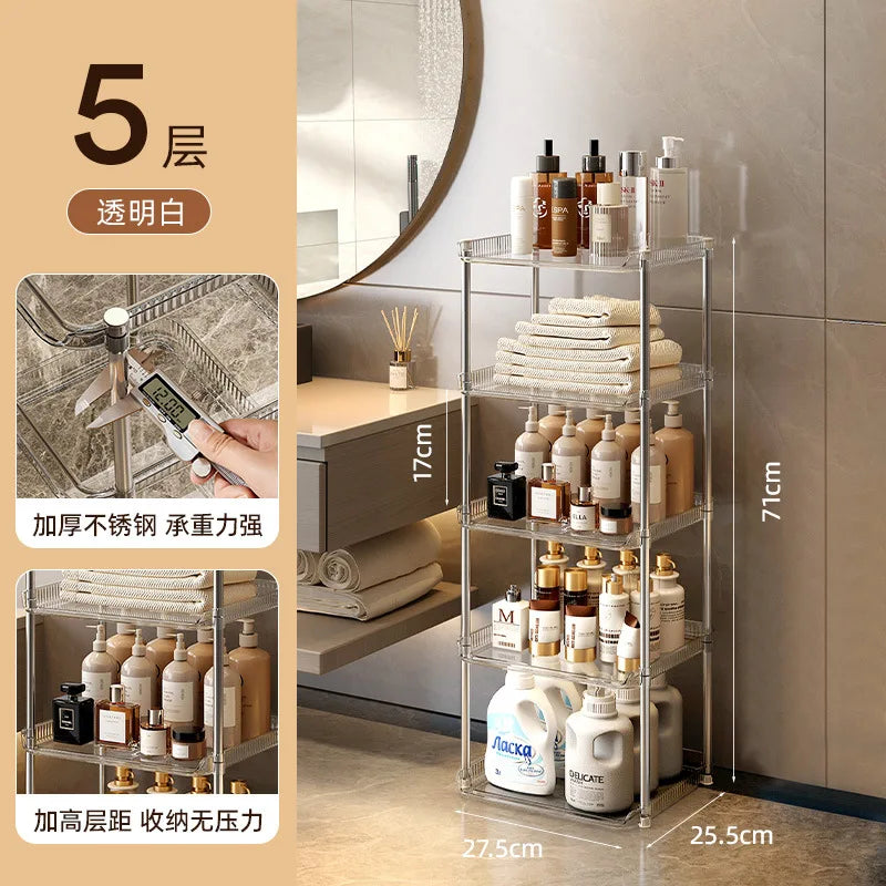 Bathroom Storage Rack Multi-Functional Washstand Desktop Cosmetics Floor Shoe Rack Pet Light Luxury Bathroom Organizing Rack