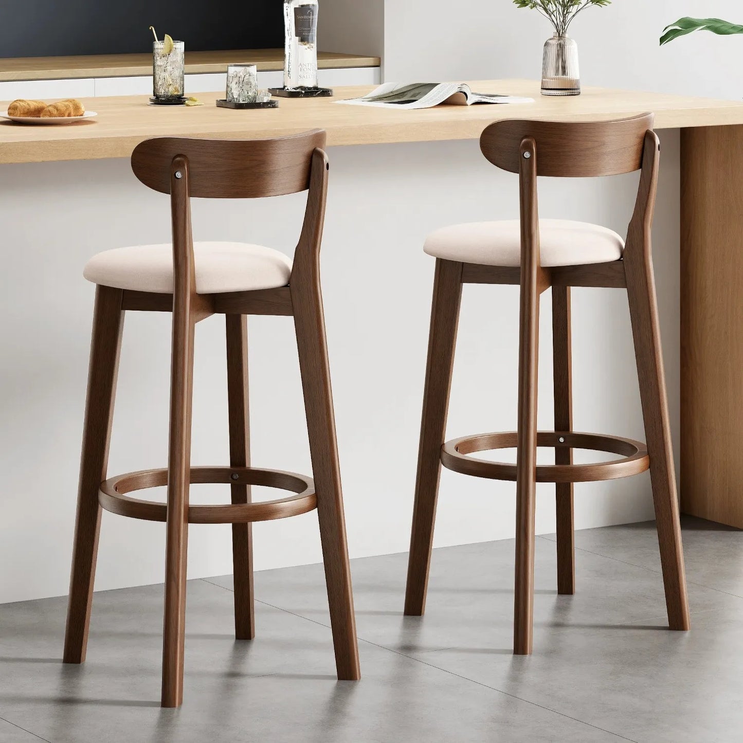 Wooden Bar Stool Modern Dining Room Office Stool Luxury Chaises for Nordic Interior Decoration Luxury Wooden Dining Stool