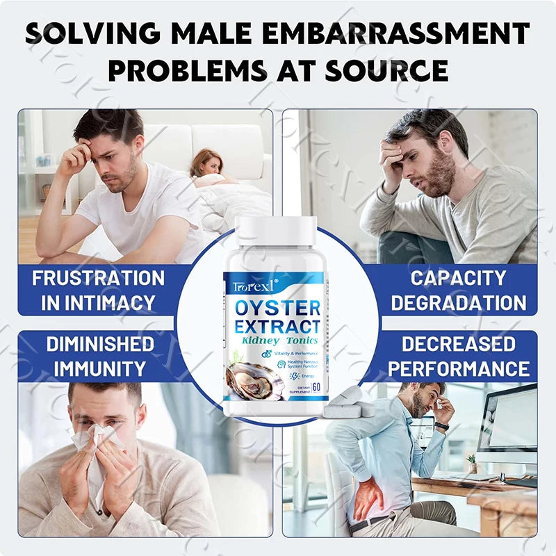 Oyster Extract Zinc Tablets Supports Energy Vigorizante and Wellness, Male Health Enhancing Supplement