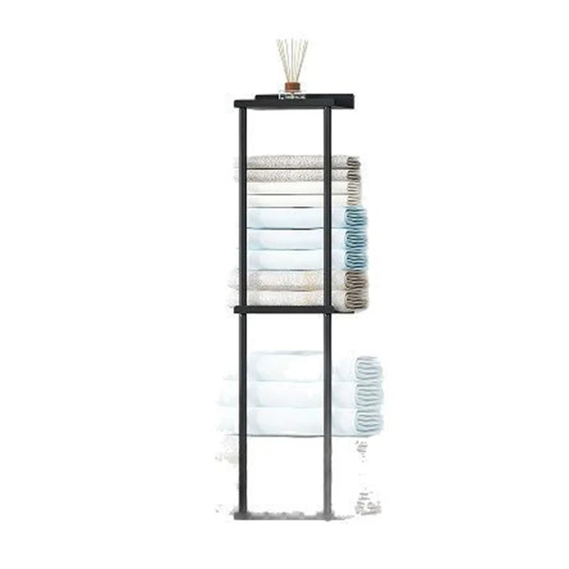 Bathroom Storage Holders Metal 3-tier Shelf Storage Holders Multifunctional Towel Holder Racks Wall Organizer Racks Home Decor