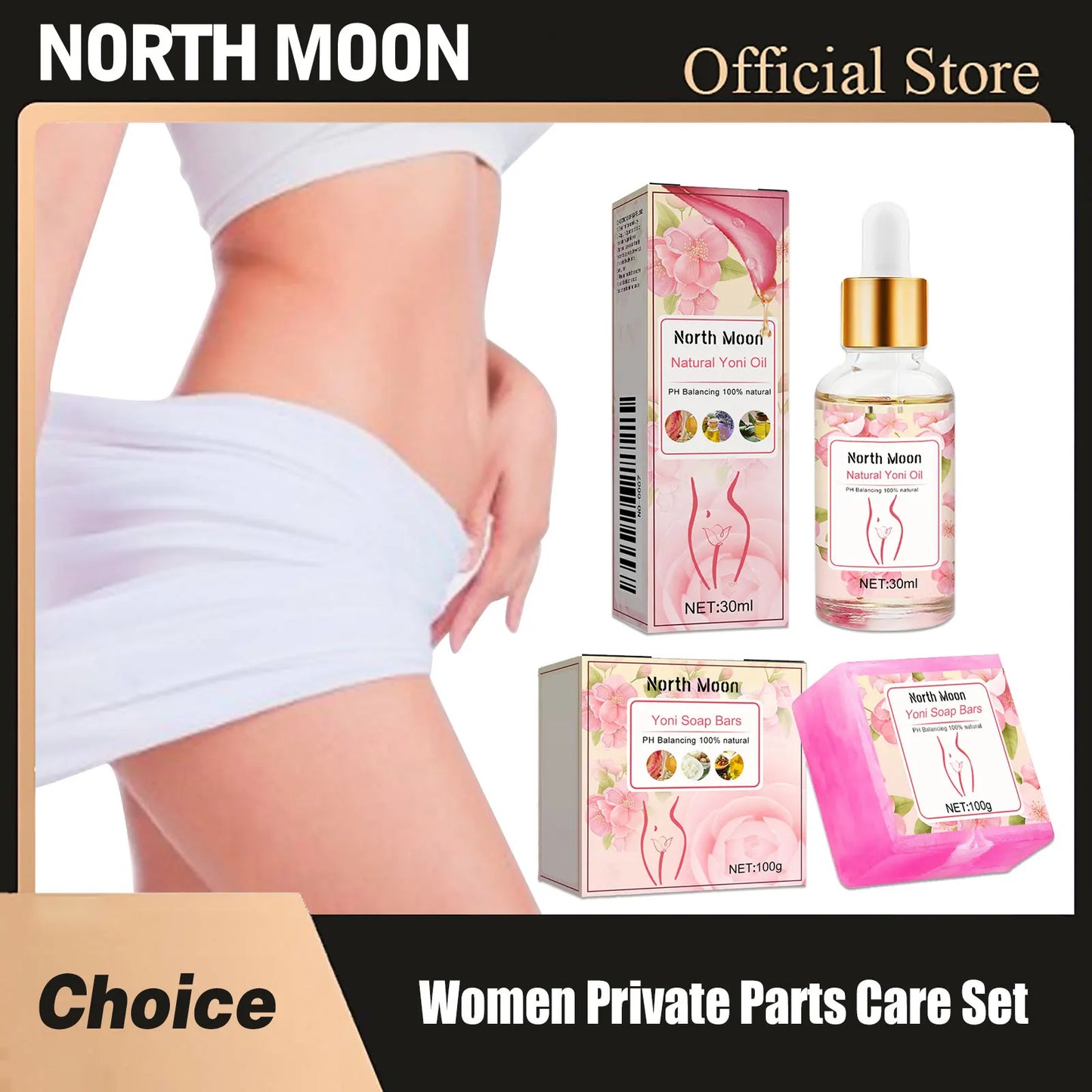 Women Private Parts Care Set Keep Brightening Improve Odor Reduce Dark Stress Release Body Deodorant Soap Vaginal Tightening Gel
