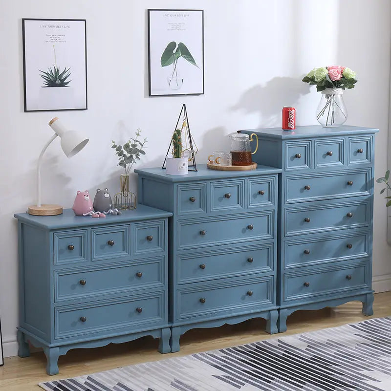 Solid Wood Chest of Drawers American Storage Lockers Living Room Bedroom Bedside Corner Cabinet European Chest of Drawers
