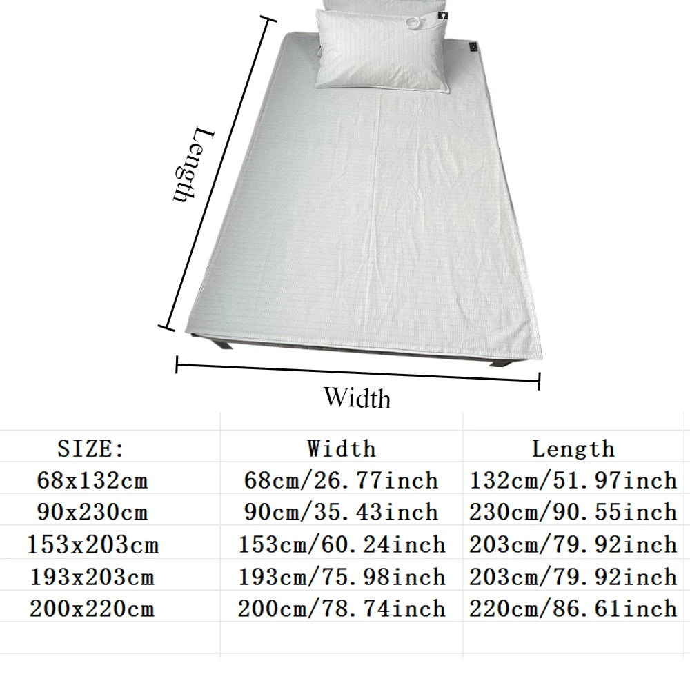 Earthing Bed Sheet Flat Sheet Earth AU Plugs/ UK Plugs/ EU Plugs Benefit Nature Health Well Grounded Gold Connection Earth Cord