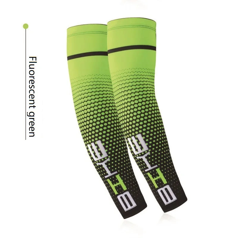 A pair Outdoor sports cycling hiking fishing breathable and high elasticity Lycra fabric protective sleeve sleevelet