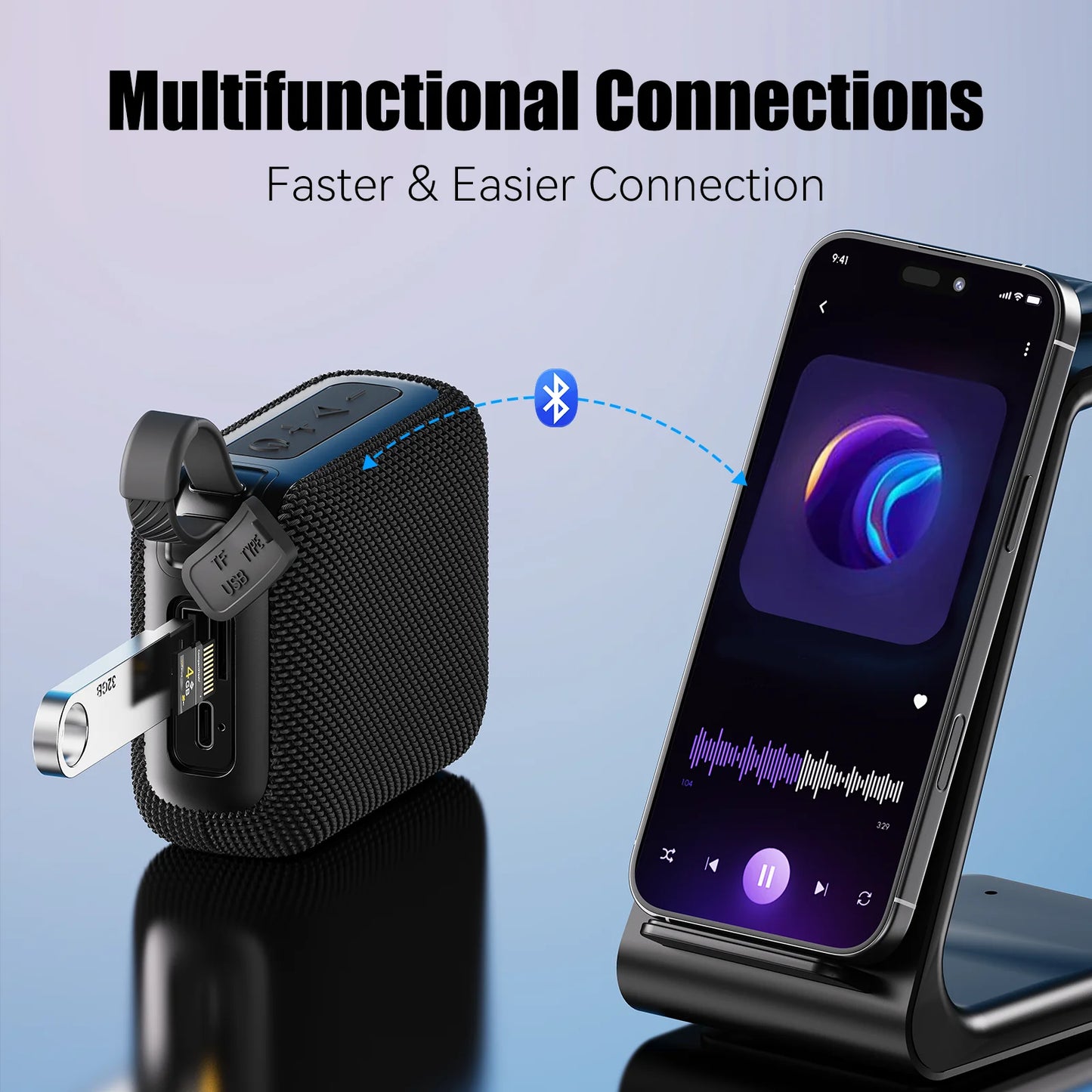 Bluetooth Speakers TWS 10W Enhanced Bass Portable Outdoor Wireless Speaker 30Hrs IP7 Waterproof Shower Speaker Bluetooth 5.3