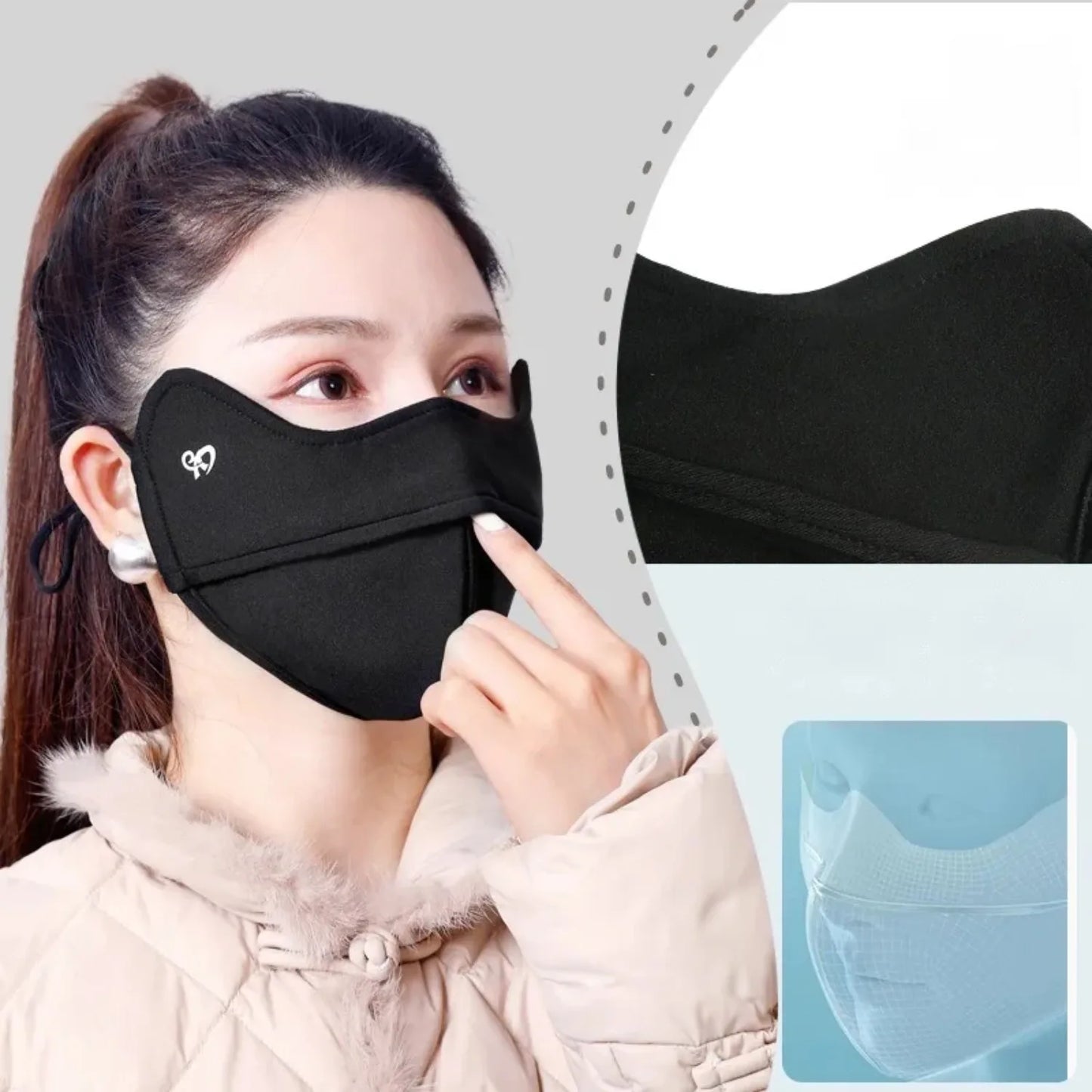 Face Mask Outdoor Sports Summer Ice Silk Sunscreen Face Sun Protection Forehead Thin Section Breathable