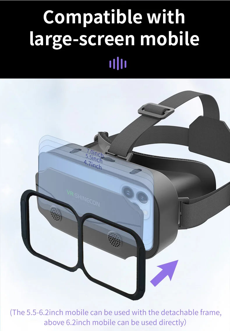 VR SHINECON 3D Glasses Virtual Reality Helmet Lenses Viar Goggles For Smartphones Mobile Goggle Game Accessory with Original Box