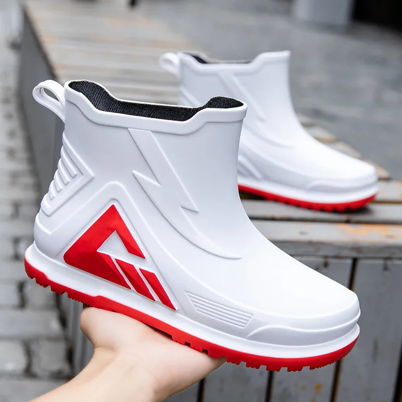 High Rain Boots Water Shoes Couple Chef Shoes Original Men Waterproof Raincoat Man Work Rubber Boots Men's Long Rubber Boot Boat