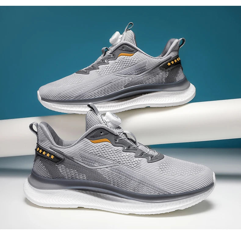 Men's Outdoor Running Shoes with Shock Absorption, Lightweight, Breathable, and Suitable for Casual Sports Activities.