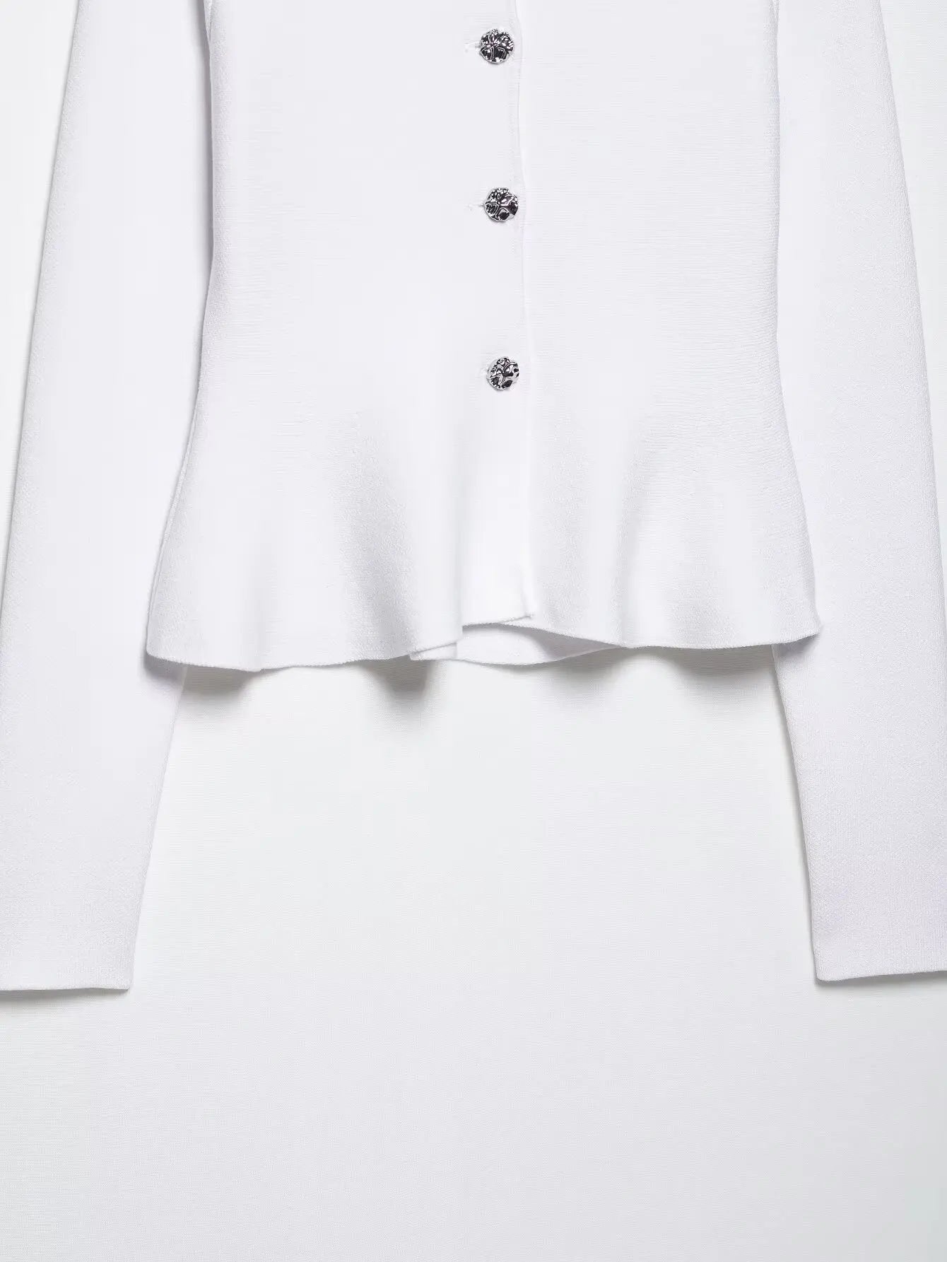 Women's Fashion Elegant Skirt Suit Round Neck Long Sleeve Knitted Sweater Top Elastic Waist Mini Skirt Female Spring Summer New