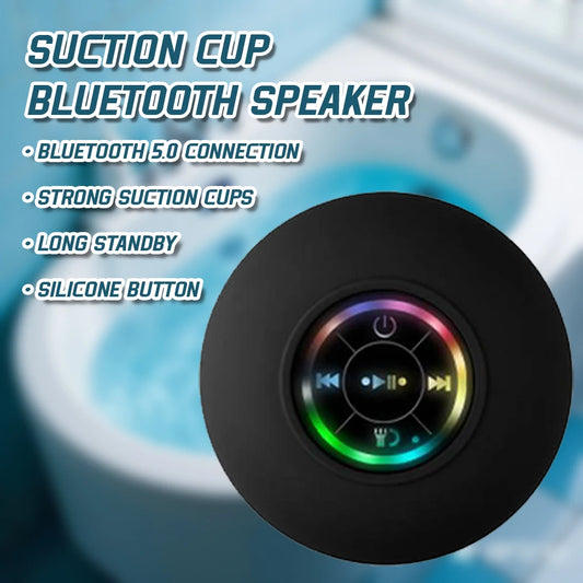 Waterproof Bluetooth Speaker with LED Lights Portable Wireless Shower Speaker with Suction Cup for Bathroom Outdoor Travel