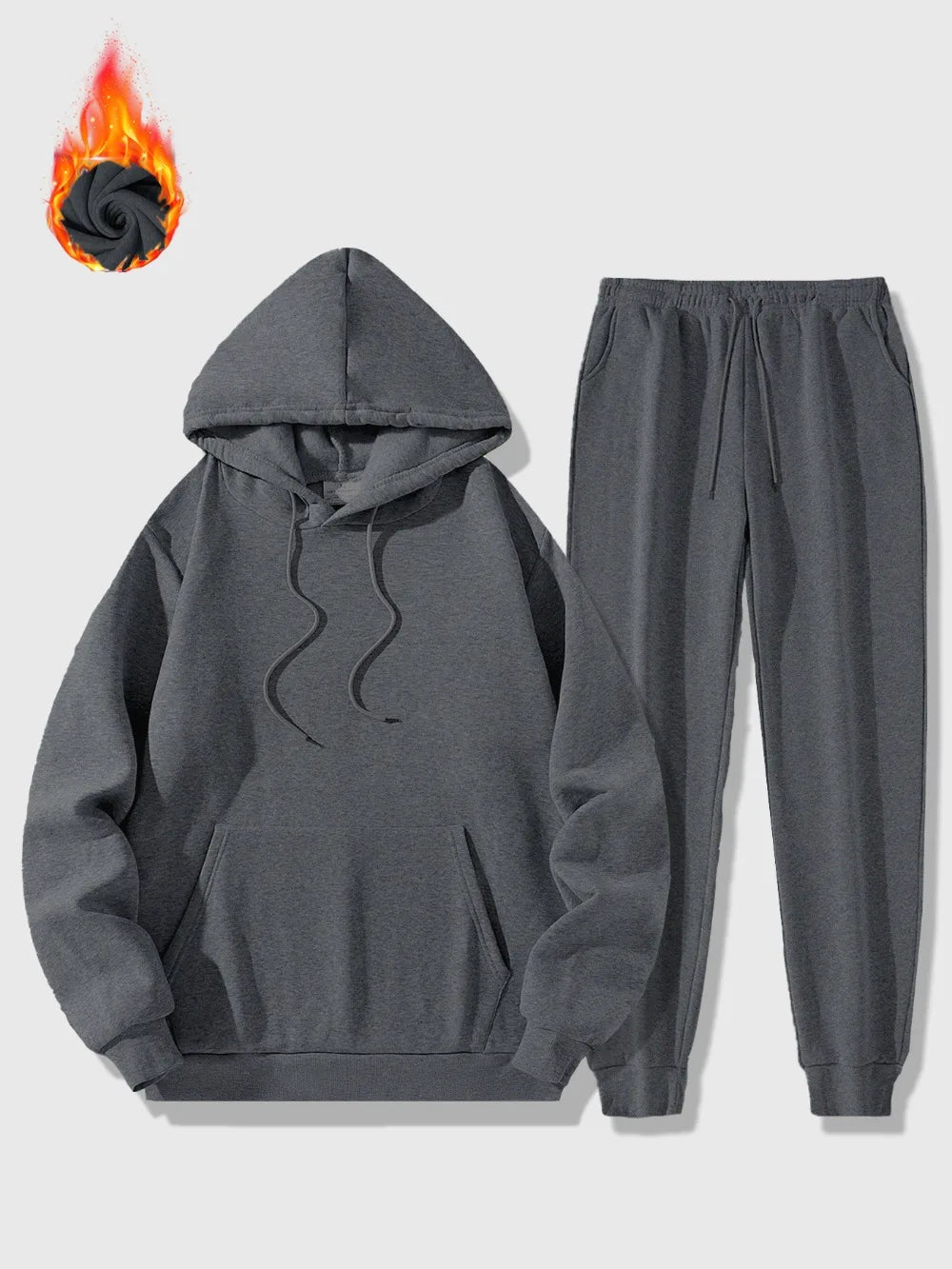 Men's Sports Suit Autumn and Winter Outdoor Sports Hoodie + Pants 2 Sets Fashion Loose Casual Sportswear Pullover and Pant