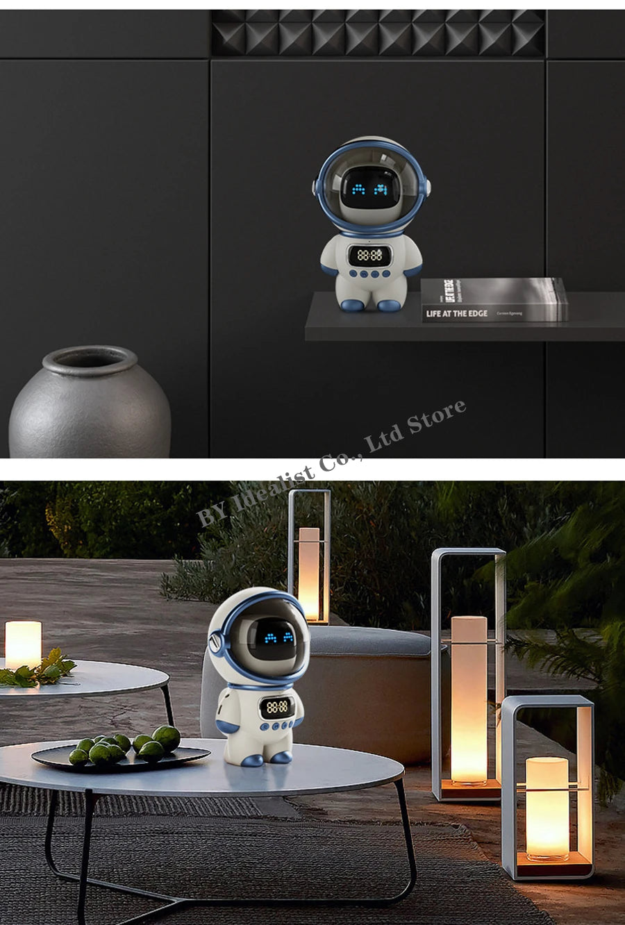 مكبر صوت بلوتوث رائد فضاء لاسلكي صغير محمول ذكي مكبرات صوت ستيريو باس راديو FM مضخم صوت مكبر صوت موسيقى