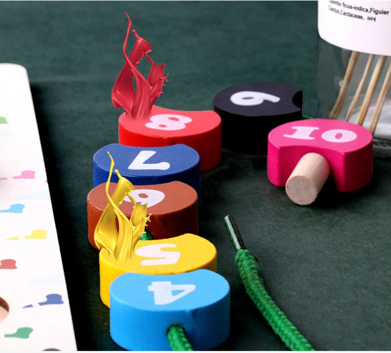Wooden Lacing Toys for Toddlers Puzzle Preschool Activities Fine Motor Skills Early Educational Children Kids Games