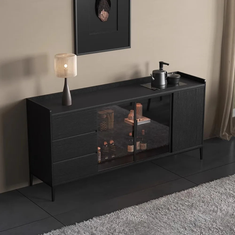 Kitchen Shelf Cabinets Living Room Storage Display Black Closets Cabinet Buffet Cupboard Mueble Recibidor De Entrada Decor