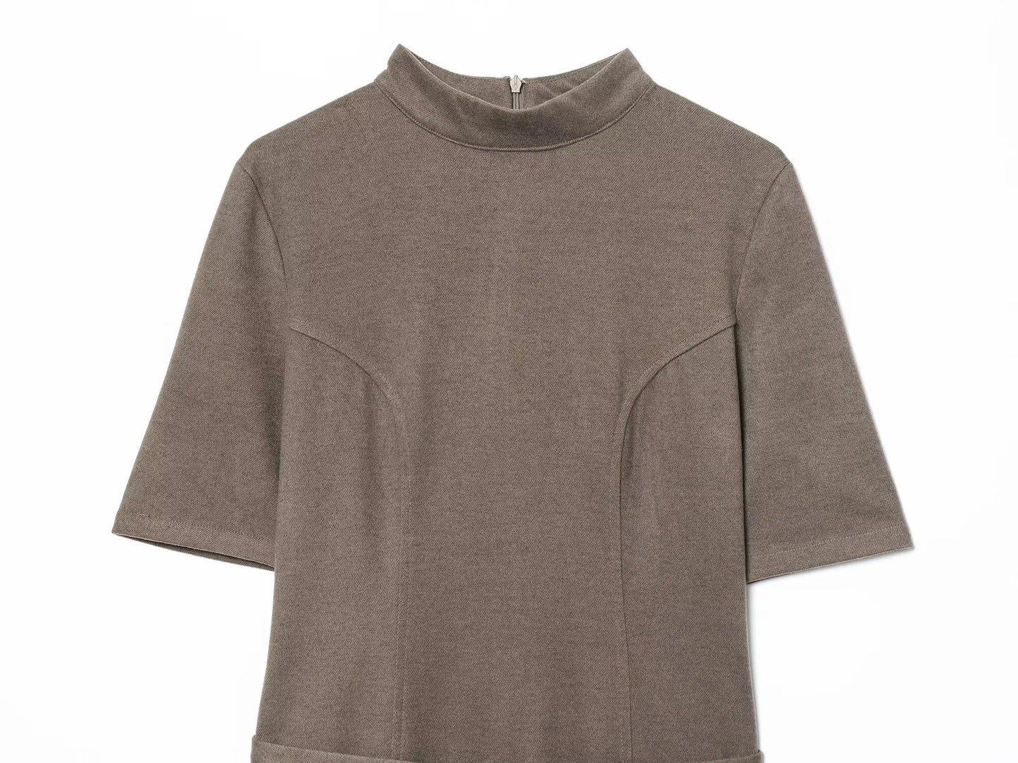 Woman Elegant Dress 2025 New Fashion With Belt Soft Women's Dresses Autumn Winter Dress Short Sleeve Stand Collar Casual Dress ﻿