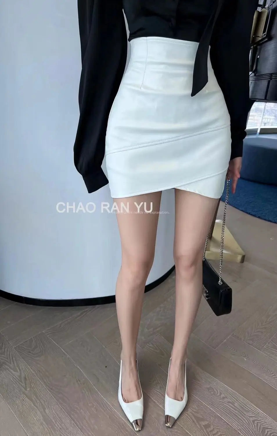 Women Clothing 2025 Autumn Korean Fashion Sexy Irregular Bodycon Mini Skirts Female High Waist Solid PU Leather Skirt Y2K Faldas