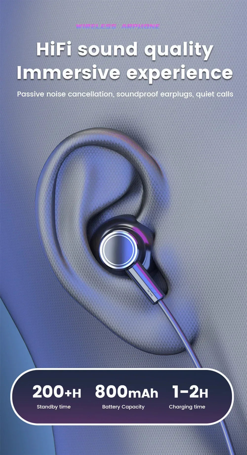 Bluetooth 5.2 Earphones Neckband Headphones TWS Wireless Headsets HiFi Stereo LED Digital Display Dual Mode Waterproof Earbuds