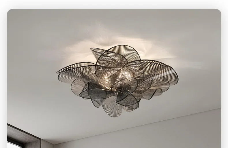 Bedroom light new light luxury modern simple northern Europe advanced sense petal lamps bedroom ceiling light
