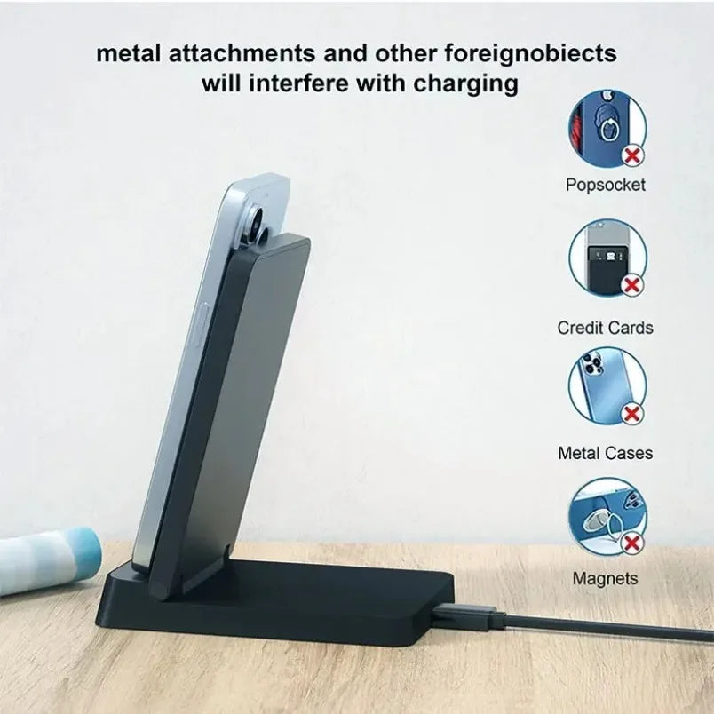 Magnetic 30W Wireless Charger Desktop Fast Charging Station Fold Smart Phone Holder Charge For Magsafe iPhone 16 15 14 13 12 Pro