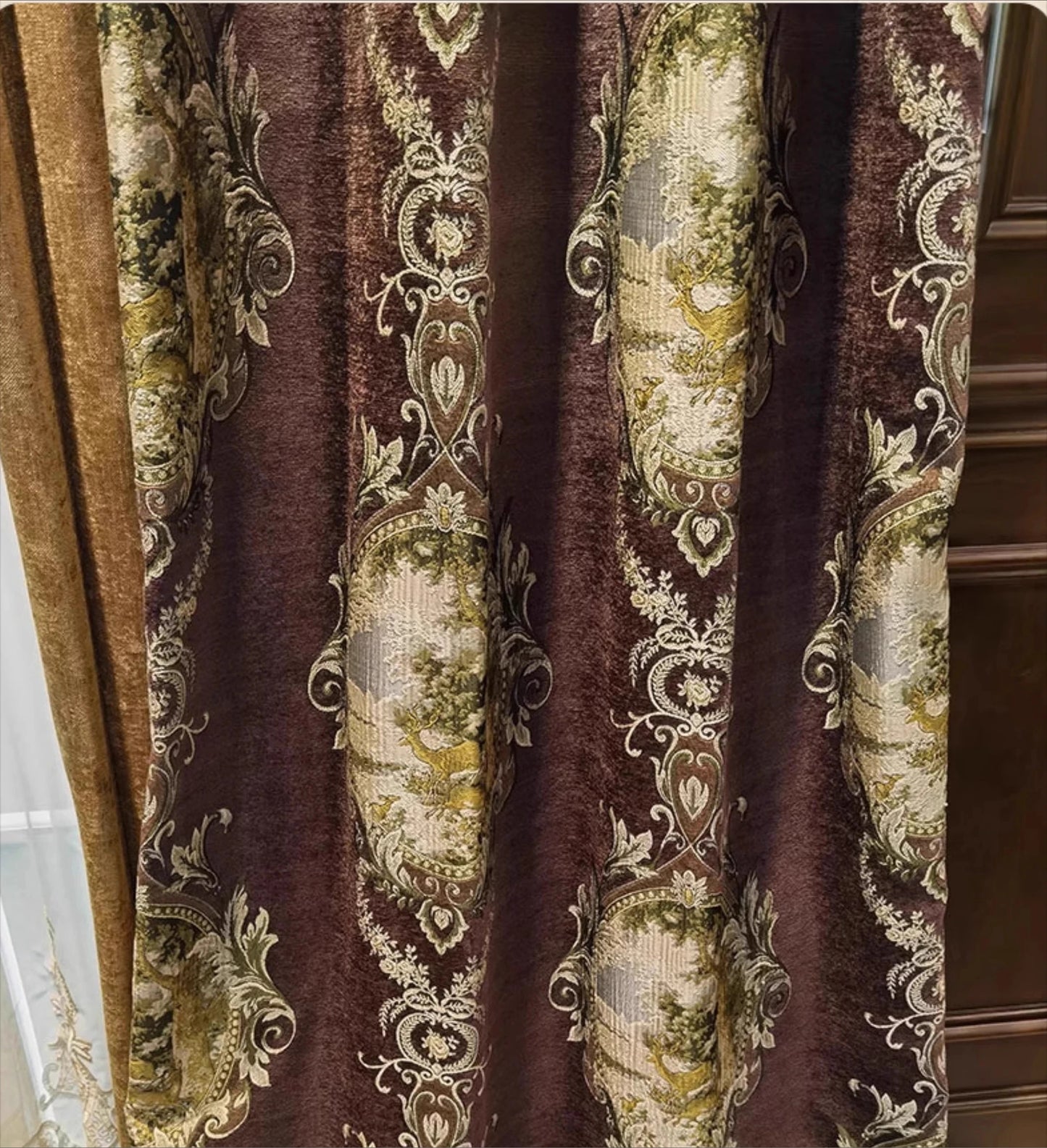 European American Curtains for Living dining Room Bedroom  Retro High-end Court French Villa Blackout Luxury Atmosphere High-end