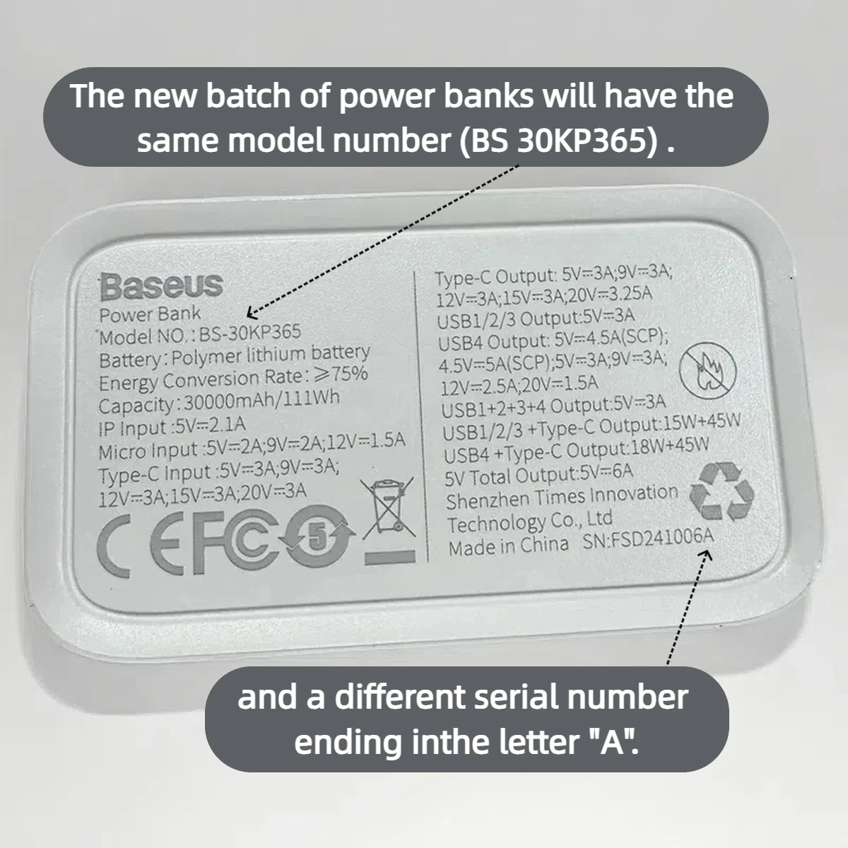 Baseus 65W Power Bank 30000mAh PD Quick Charge FCP SCP Powerbank Portable External Charger For Smartphone Laptop iPhone Tablet