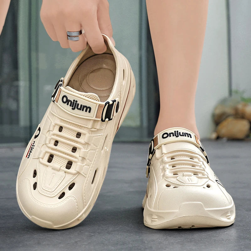 Men's Outdoor Sandals Sport Slippers Beach Slides Breathable Clogs Men Casual Garden Shoes Non-slip Hiking Men Outdoor Sandals