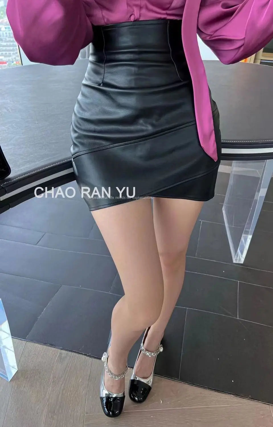 Women Clothing 2025 Autumn Korean Fashion Sexy Irregular Bodycon Mini Skirts Female High Waist Solid PU Leather Skirt Y2K Faldas