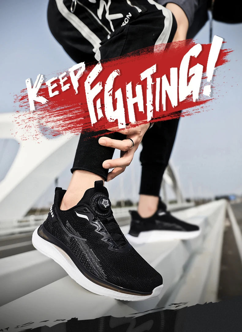 Men's Outdoor Running Shoes with Shock Absorption, Lightweight, Breathable, and Suitable for Casual Sports Activities.