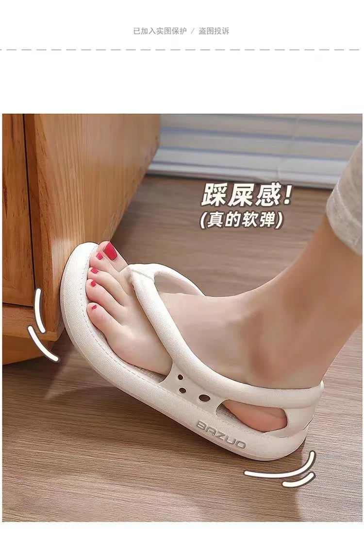 high-heeled sandals Flip-flops, men and women can wear anti-skid wear-resistant jacketed thick slippers in summer 2023