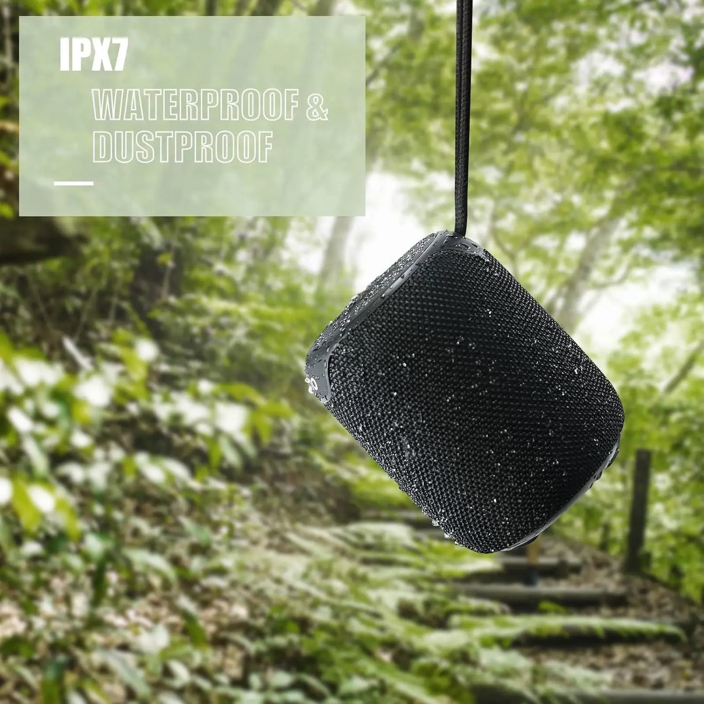 Bluetooth Speakers, 15W Portable Speakers Bluetooth Wireless V5.3 with Stereo Sound, Active Extra Bass, IPX7 Waterproof Shower