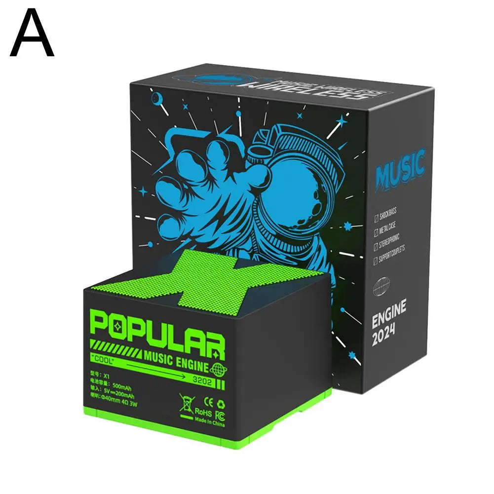 مكبر صوت محمول بتقنية البلوتوث - صوت محيطي عالي الدقة بزاوية 360 درجة، جهير قوي، صوت ثلاثي الأبعاد، إمكانية الاقتران، أحدث إصدار من تقنية البلوتوث 5.4، فكرة هدية مثالية