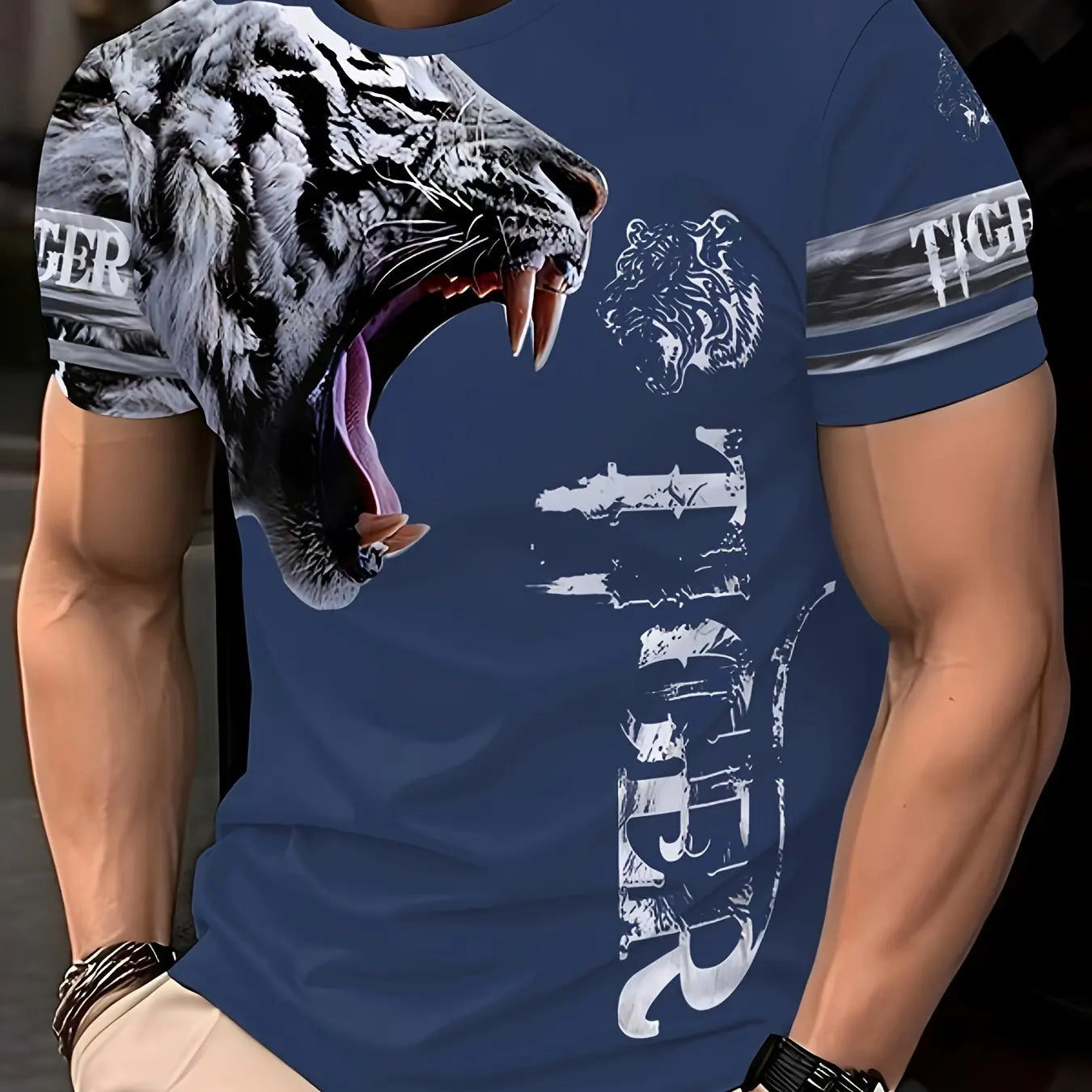 Mens Fashion Crew Neck T-Shirt - Soft,Breathable,Casual Wear