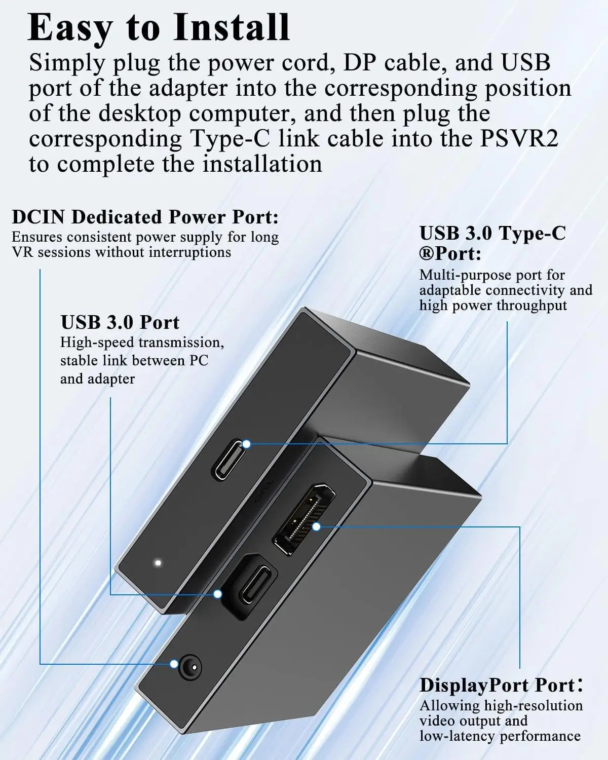 Aolion For PS VR2 PC Adapter Computer Adaptor For PS5 Console For Windows PC Converter Game Accessories