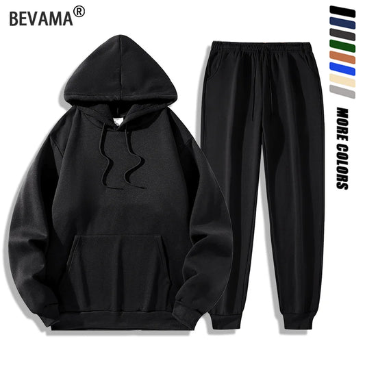 Men's Sports Suit Autumn and Winter Outdoor Sports Hoodie + Pants 2 Sets Fashion Loose Casual Sportswear Pullover and Pant