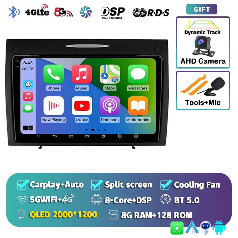 Android 15 For Benz SLK-Class R171 2004 - 2011 2K QLED Android Car Radio Multimedia Video Player GPS stereo CarPlay Head Unit 4G