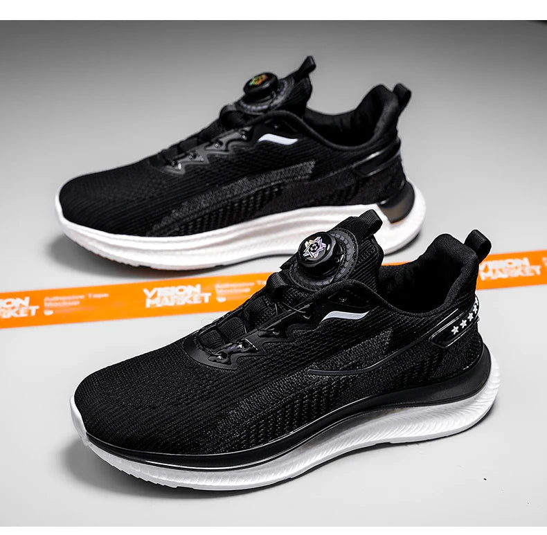 Men's Outdoor Running Shoes with Shock Absorption, Lightweight, Breathable, and Suitable for Casual Sports Activities.