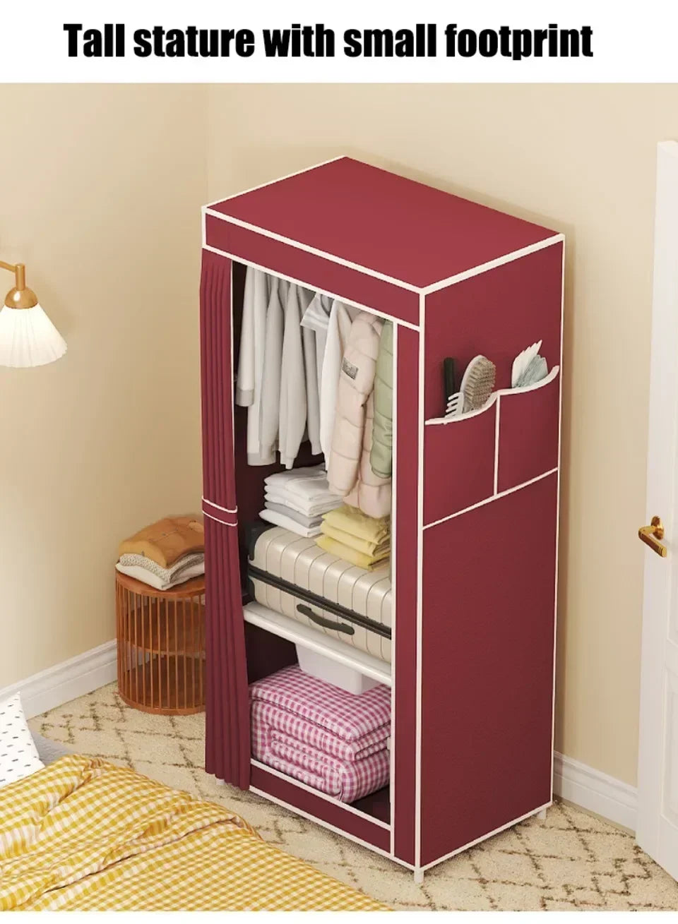 Dustproof Wardrobe Simple Storage Cabinet Multi Layer Storage Bedroom Save Space Armoire Large Capacity Dampproof Cloth Wardrobe