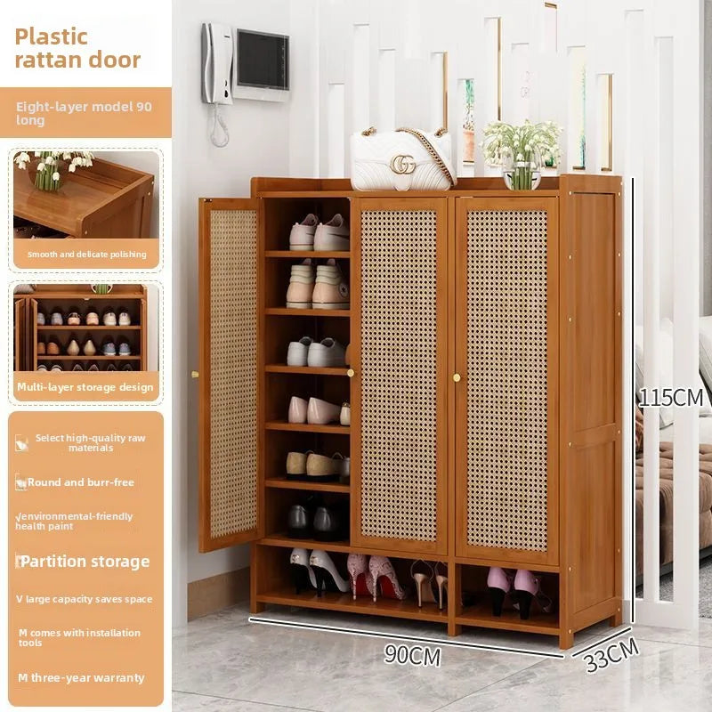 Home shoe cabinet multi-layer large-capacity shoe rack dustproof and breathable entrance storage cabinet