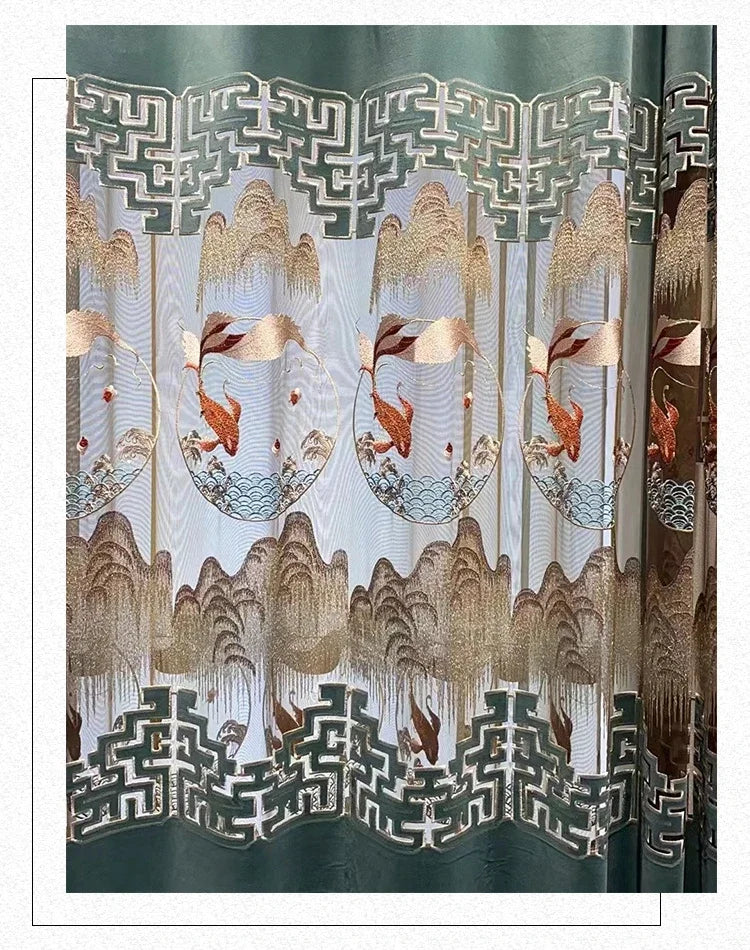 Curtains for Living Room Bedroom Dining  Embroidered Modern Shading Velvet Cloth Customiz Custom  Classic Decor Fabric Blackout