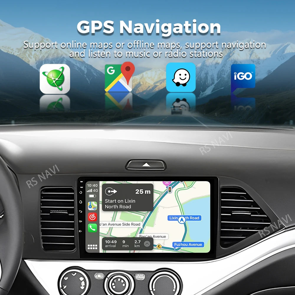 أندرويد 15 لسيارة كيا مورنينج 2 بيكانتو 2011-2017 LHD 2K QLED راديو السيارة أندرويد مشغل فيديو متعدد الوسائط GPS ستيريو CarPlay