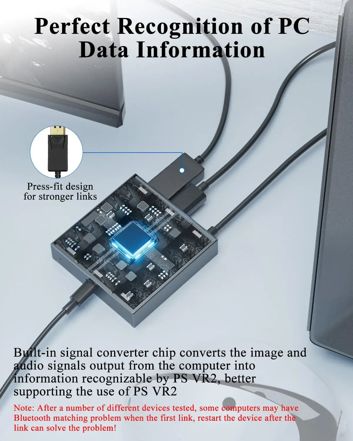 Aolion For PS VR2 PC Adapter Computer Adaptor For PS5 Console For Windows PC Converter Game Accessories