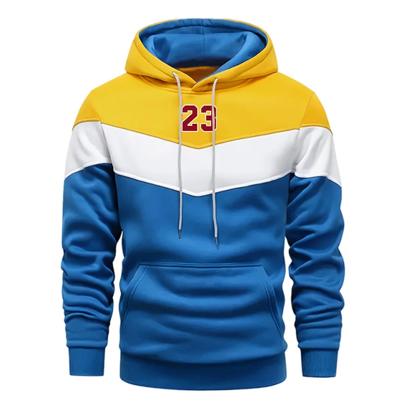 Fashion Mens Hoodies Print Casual Tricolor Sweatshirts Outdoors Sports Jogging Mens Clothing Autumn Winter Streetwear Tops 2025