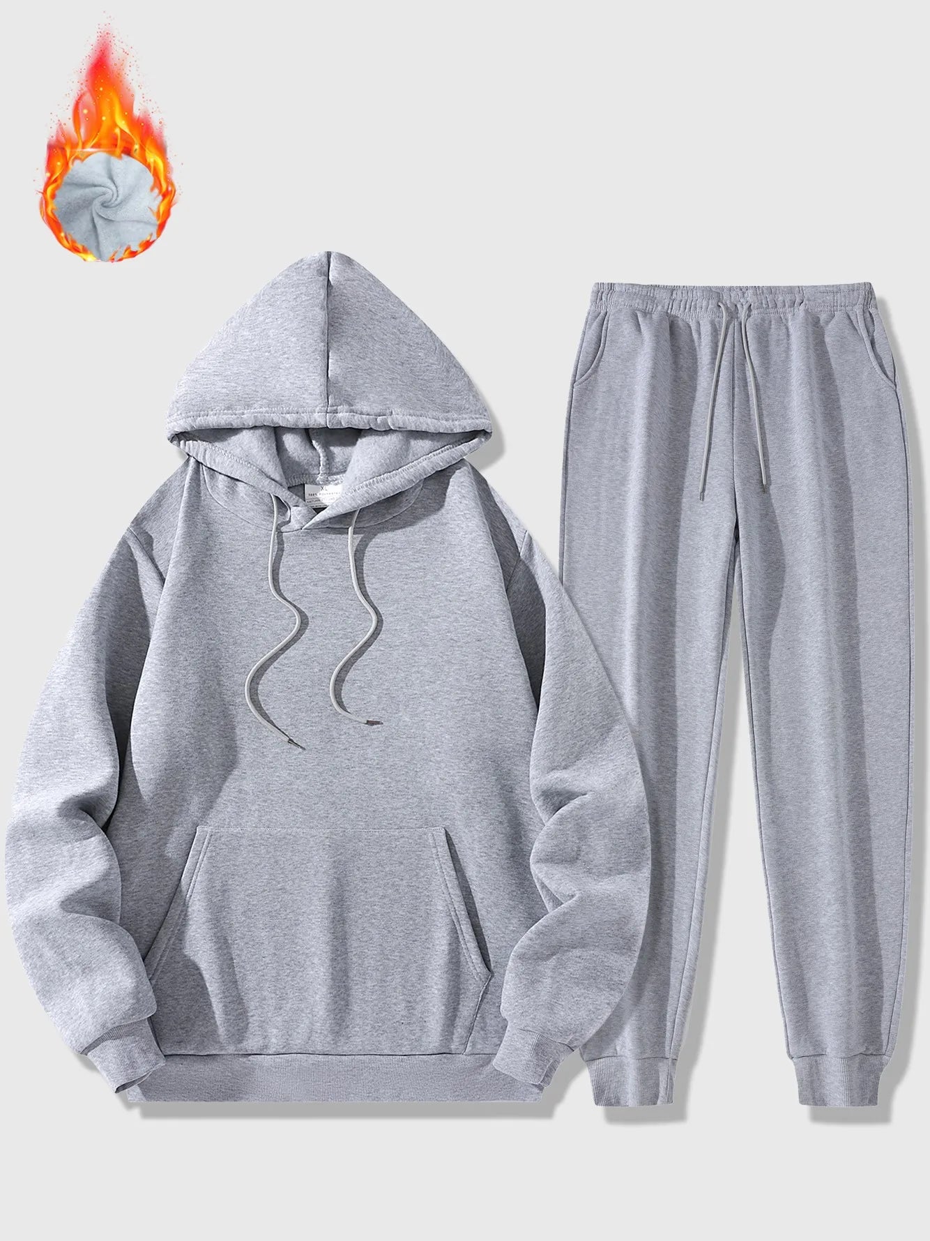 Men's Sports Suit Autumn and Winter Outdoor Sports Hoodie + Pants 2 Sets Fashion Loose Casual Sportswear Pullover and Pant