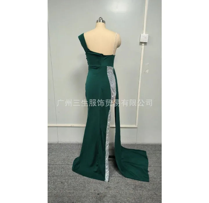 Womens Dresses 2024 Summer Fashion New Off Shoulder Sexy Temperamental Hot Stamped Ball Evening Elegant Long Bodycon Dress