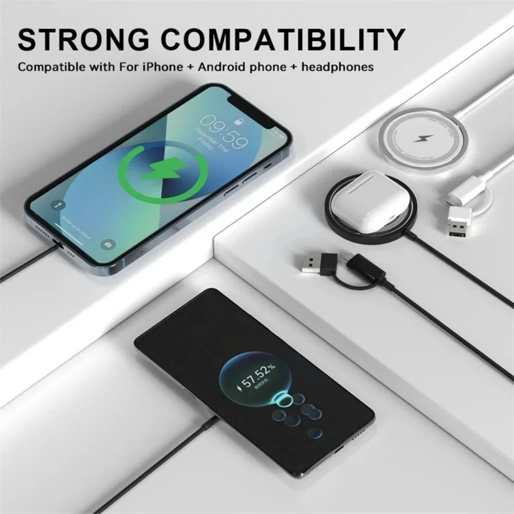 Magnetic Phone Wireless Charger Pad Desktop PD/USB Port Chargers Fast Charging for iPhone 16 15 14 13 12 Pro Max Airpods