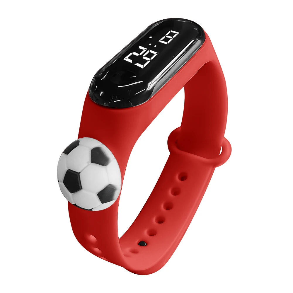 New Children's Outdoor Sports Watch Bracelet Simple Cartoon Football Student Electronic Watch Children's Festival Gift